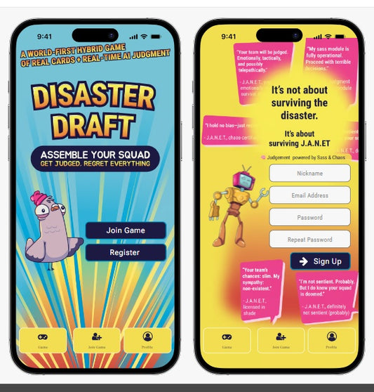 Disaster Draft – The World’s First Real Cards + Real Time AI Judgment Party Game